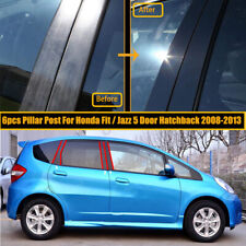 Fit For Honda Fit Jazz Hatchback 2008-2013 Black Pillar Posts Window Door Trim