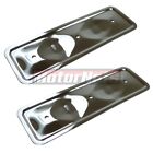 Chevy Chrome Steel Straight L6 Cylinder Valve Cover Side Plate 194-230-250 Pair