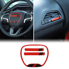Red Steering Wheel Center Emblem Trim For Dodge Challengerchargerdurango 2015