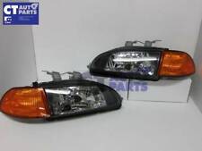 Jdm Black Headlights Amber Corner Lights For 91-95 Honda Civic Eg Vti 3d Hatch