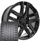 22 Inch Black 5913 Rims Goodyear Tires Fit Tahoe Suburban Silverado