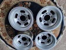 4 Vintage 8 Lug 15 X 8.5 Slotted Mag Wheels Chevy Ford Dodge Aluminum 3.5 Off
