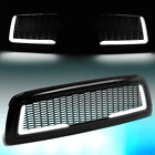 For 2009-2012 Dodge Ram 1500 Honeycomb Mesh Glossy Led Drl Front Bumper Grille