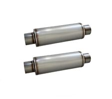 Two 3inletoutlet High Performance Exhaust Muffler 5 Round Body Ss