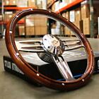 14 Inch Polished Wood Steering Wheel Chevy Bowtie Horn 6 Hole C10 Gmc
