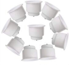 Amarine Made Recessed Drop In Plastic Cup Drink Can Holder Wdrain White 10pcs