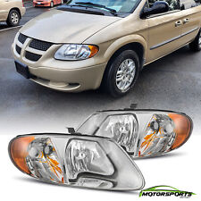 For 2001-2007 Dodge Caravan Chrome Factory Style Headlights Headlamp Pair