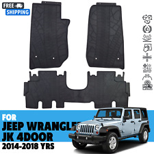 Floor Mats For Jeep Wrangler Jk 4door 2014-2018 All Weather Rubber Set Black