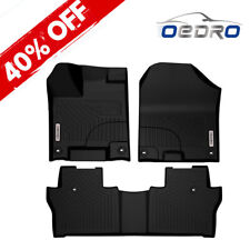 Oedro All-weather Floor Mats For 2016-2022 Honda Pilot 1st 2nd Row Tpe Rubber