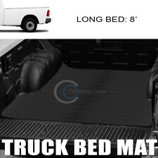 For 02-18 Dodge Ram 8 Ft Long Cab Horizontal Style Rubber Truck Bed Mat Liner V2