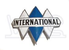Early International Truck Radiator Bonnet Hood Emblem Brass Enamel Badge Small