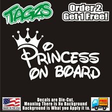 Princess On Board Funny Diecut Vinyl Window Decal Sticker Car Truck Suv Jdm