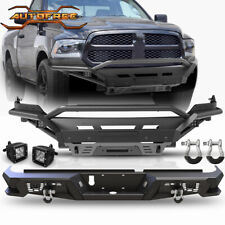 4 In 1 Front Bumper Assembly Rear Bumper Wd Rings For 2013-2018 Dodge Ram 1500