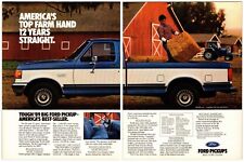 Vintage 1989 Ford Pickup Trucks - Original 8 X 16.5 2 Page Print Advertisement