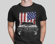 1969 Mercury Cougar Front Grill View Silhouette With Us Flag T Shirt