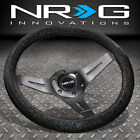 Nrg 310mm Black Metallic Flakes Wood Grain Grip Steering Wheel Whorn Button