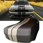 For Dodge Challenger Rt Scat Pack Srt Indoor Car Cover Stain Stretch Grey Stripe