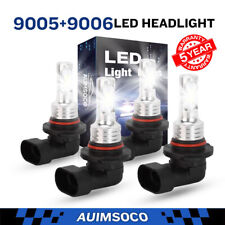9006 9005 Led Headlight Kit Combo Bulbs High Low Beam Super Bright White 10000k