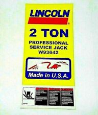 Lincoln W93642- Original Decal -2ton Floor-made In Usa-original -label
