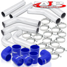 8pcs Universal 3 Intercooler Piping Kit T-bolt Clamps Blue Silicone Couplers