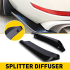 Universal Car Rear Bumper Corner Lip Splitter Diffuser Body Kit Gloss Black