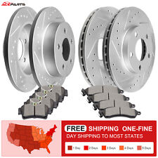 Front Rear Drilled Rotors Brake Pads For 1999-2001 2002 2003 2004 Ford Mustang