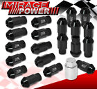Universal 12mmx1.5 Thread Pitch Drag Rims Lug Nuts Set Black Adapter