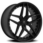 4 22 Staggered Lexani Wheels Spike Satin Black Rimsb45