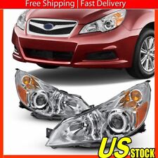 For 2010-2014 Subaru Chrome Housing Headlight Legacy Outback Lamp Replacement
