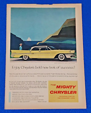 1958 Mighty Chrysler New Yorker Original Color Print Ad Free Shipping Lot-yellow