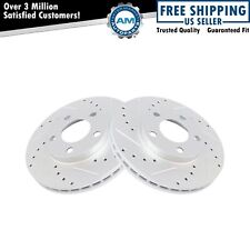 Performance Drilled Slotted Front Coated Brake Rotor Pair For Mustang