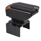 7usb Dual Opening Center Console Armrest Pu Box Car Storage Cup Holder Us Stock