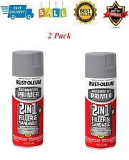 2 Pack Rust-oleum Automotive 2 In 1 Filler Sandable Primer Spray Paint 12oz Gray