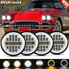 4pcs 5.75 5 34 Led Headlights Hilo Beam Drl For Chevrolet Corvette 1958-1982