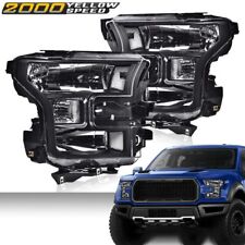 Fit For 2015 2016 2017 Ford F150 Pickup Leftright Clear Corner Black Headlights