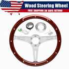 15 Inch Classic Wood Steering Wheel Riveted 3 Spoke W Horn For Chevy Ford Gmc