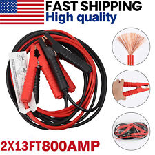 Heavy Duty 2 Gauge 800 Amp 2x13 Ft Battery Booster Cable Emergency Power Jumper