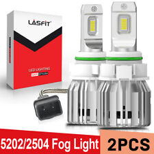 One Pair Lasfit 5202 Led Fog Light Bulbs 6000k Xenon White 5000lm Conversion Kit