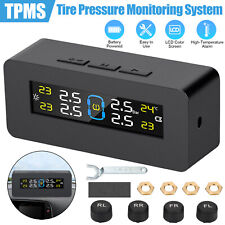 Universal Tpms Tire Pressure Monitoring System Led Wireless 4 External Sensor