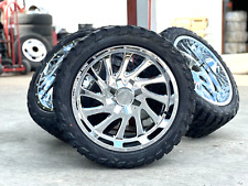 22x12 Axe Offroad L1 Chrome Wheel 35125022 Tires For Chevy Gmc Ram Ford 6 Lug