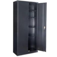 Storage Cabinet 72 Lockable Garage Tool Cabinet With Adjustable Shelves Black