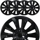 14 Set Of 4 Black Wheel Covers Snap On Full Hub Caps Fit R14 Tire Steel Rim