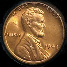 1949-p No Mint Mark Lincoln Wheat Cent Penny 1c Au 15 Rotated Reverse