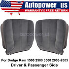 2003-2005 For Dodge Ram 1500 Driver Passenger Bottom Cloth Seat Cover Dk Gray