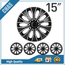 15 Set Of 4 Black Silver Wheel Rim Cover Hubcaps Snap On Fits R15 Tire Rim