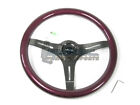 Nrg Classic Wood Grain Steering Wheel 350mm Purple With 3 Spoke Center In Black