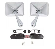 Pair Square Rectangle Chrome Outside Rearview Door Mirrors 1970-1972 Chevy Truck