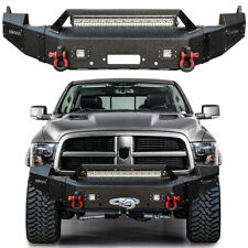 Fits 2009-2012 Ram 1500 Textured Steel Front Bumper Wwinch Plateled Lights