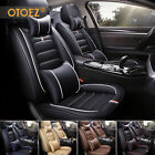 5 Seat Full Set Car Seat Cover Luxury Leather Universal Front Rear Back Cushion