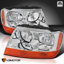 Clear Fits 1999-2004 Jeep Grand Cherokee Headlights Amber Signal Lamp Leftright